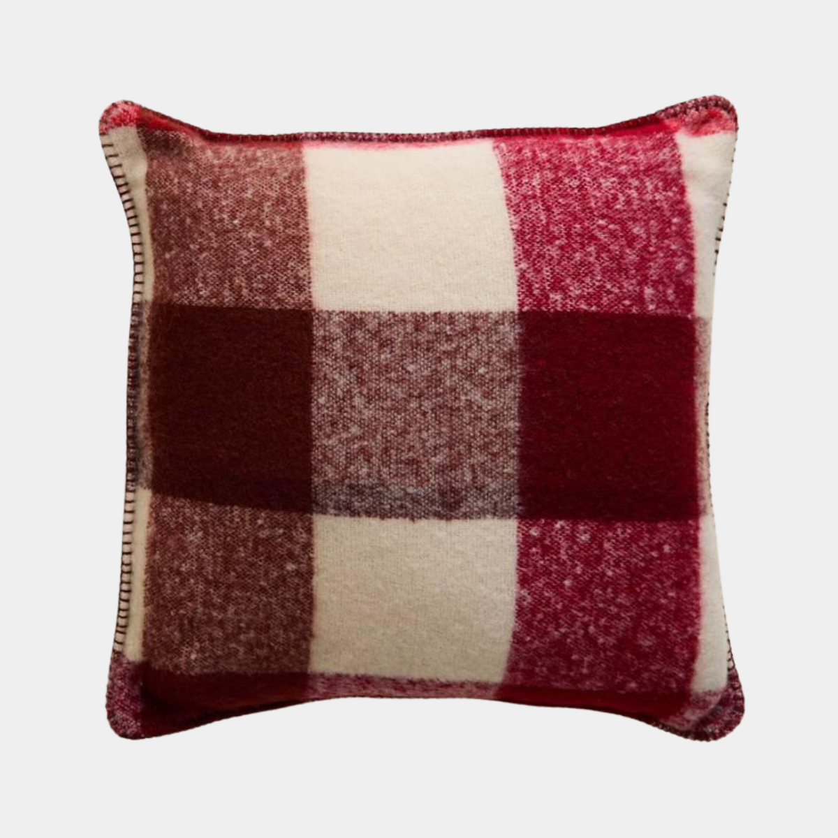 Brushed Red Mix Check Cushion