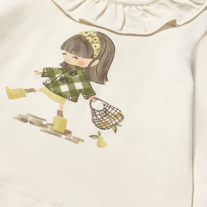 Girls Frill Neck Printed Top (6M - 4Y)