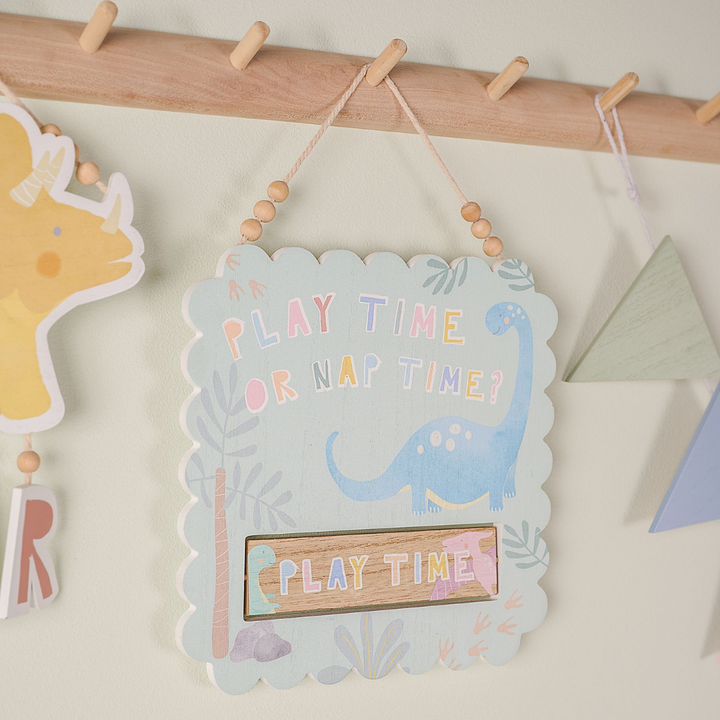 Petit Cheri Dinosaur Plaque "Playtime Or Naptime"