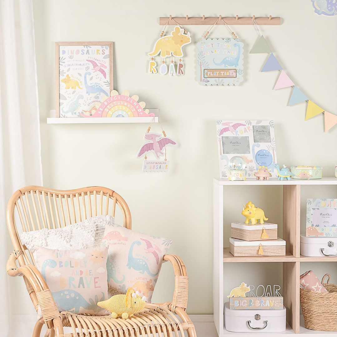 Petit Cheri Dinosaur Plaque "Playtime Or Naptime"