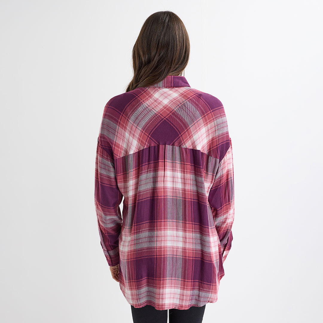 Ladies Berry Checked Shirt