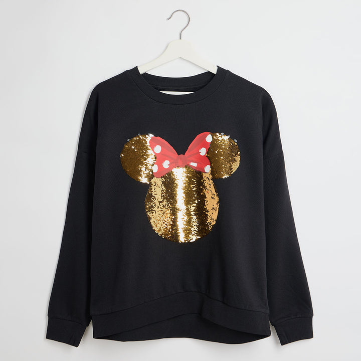 Ladies Minnie Mouse Sequin Sweater