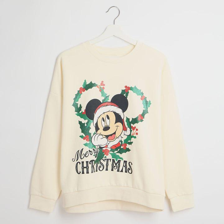 Ladies Mickey Mouse Merry Christmas Sweater