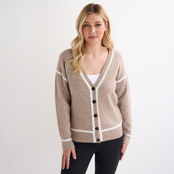 Ladies Tipped Cardigan