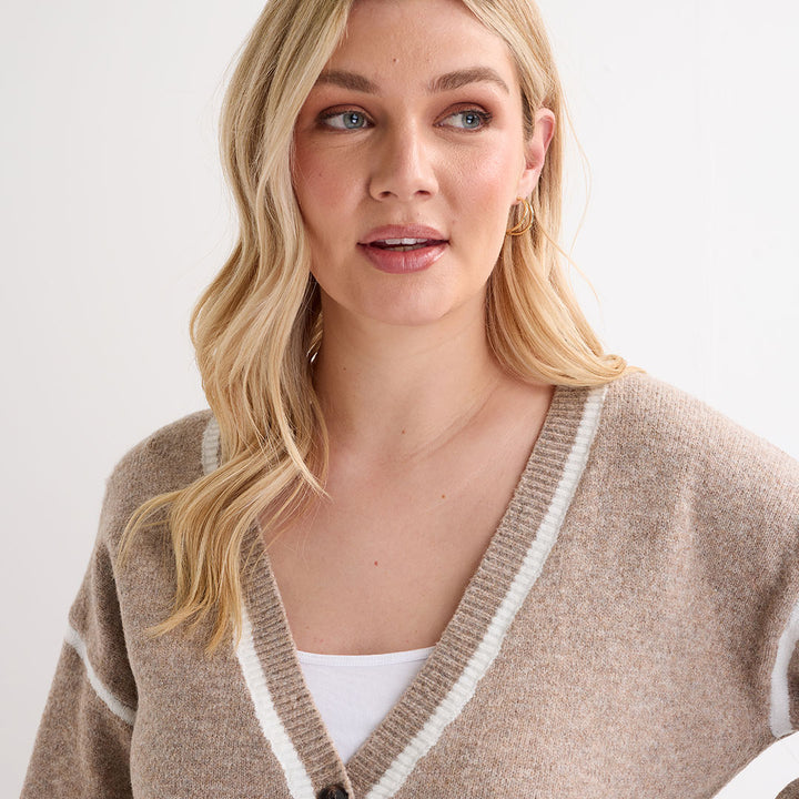 Ladies Tipped Cardigan