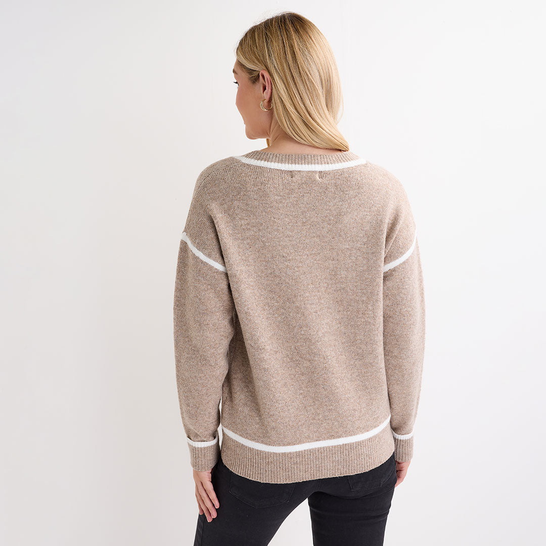 Ladies Tipped Cardigan