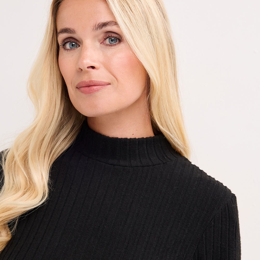 Ladies Roll Neck Ribbed Top from You Know Who's