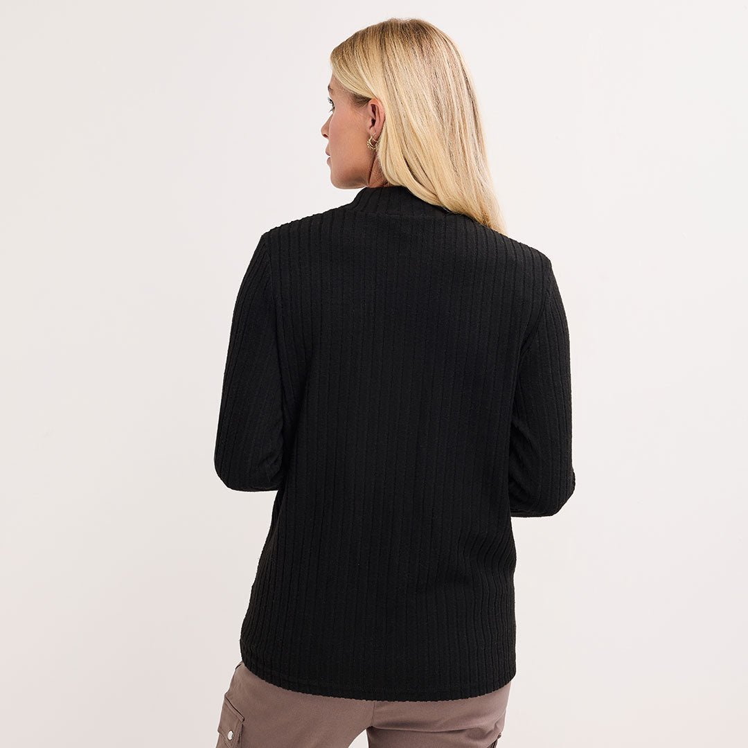 Ladies Roll Neck Ribbed Top from You Know Who's
