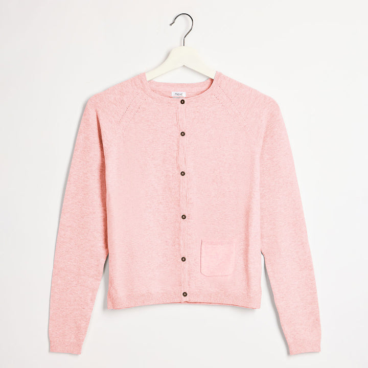 Girls Light Pink Knitted Cardigan