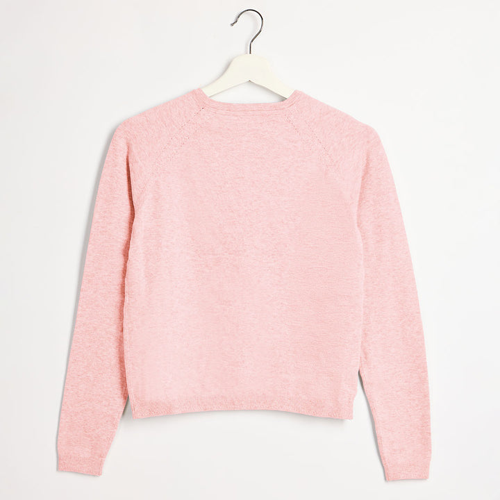 Girls Light Pink Knitted Cardigan