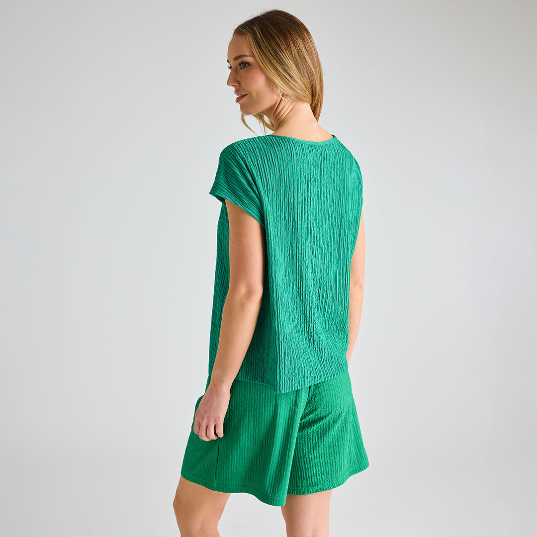 Ladies Emerald Plisse Shorts