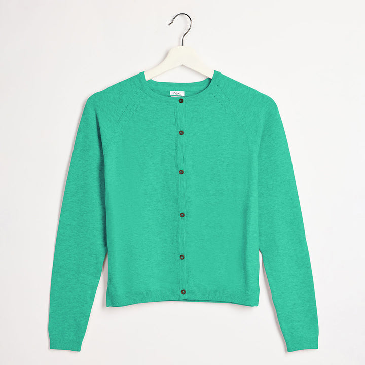 Girls Green Knitted Cardigan