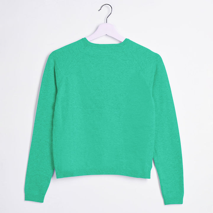 Girls Green Knitted Cardigan