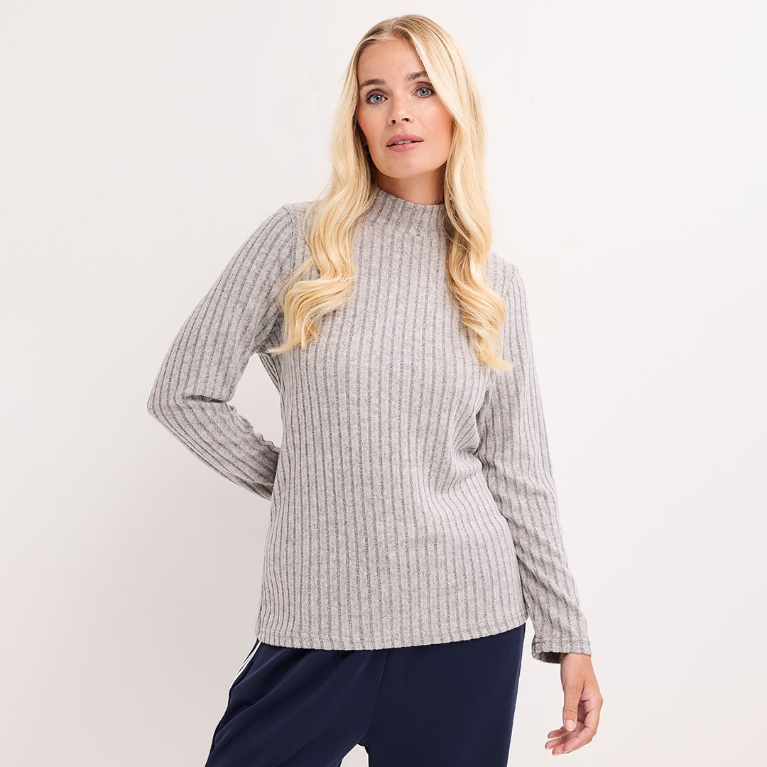 Ladies Roll Neck Ribbed Top from You Know Who's