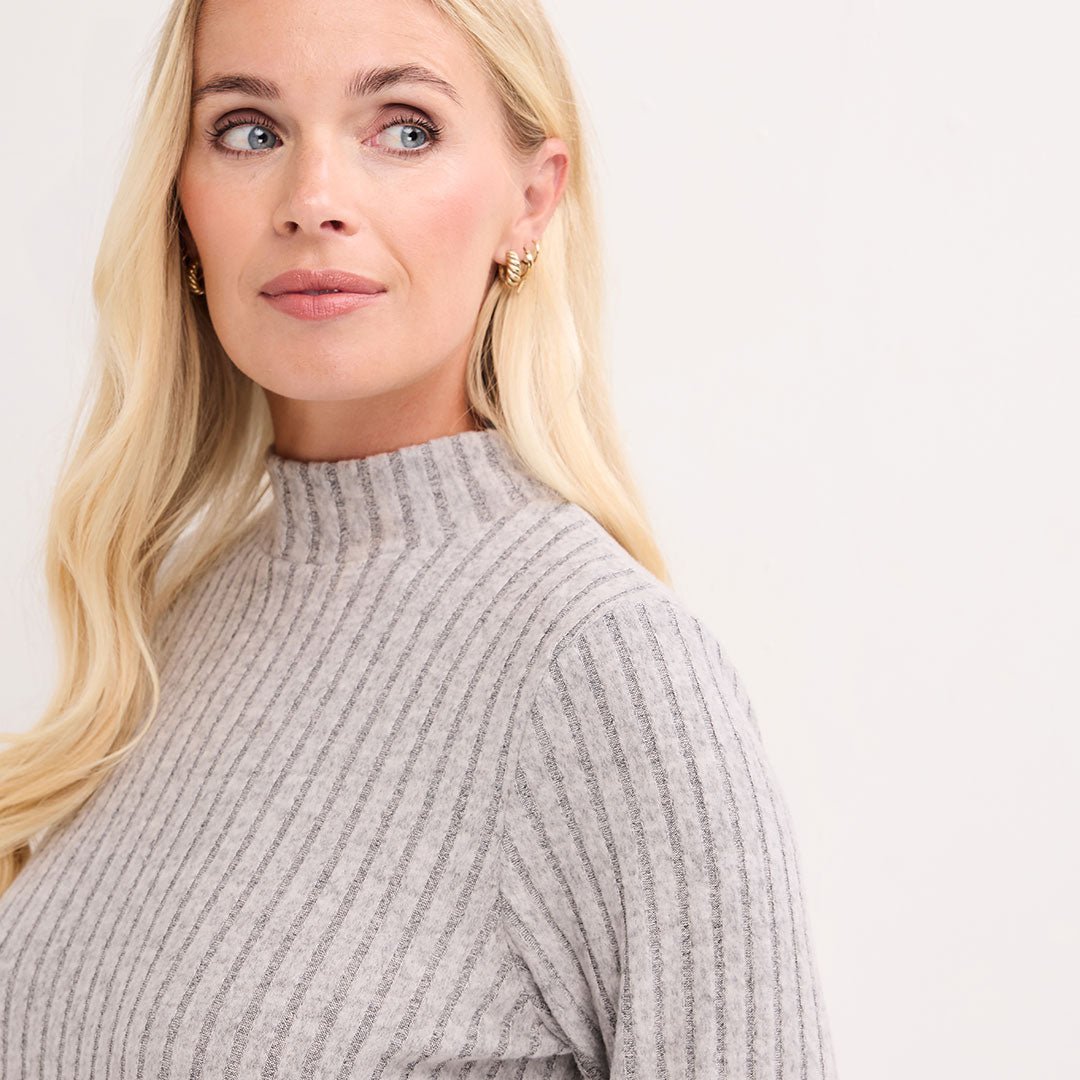Ladies Roll Neck Ribbed Top from You Know Who's