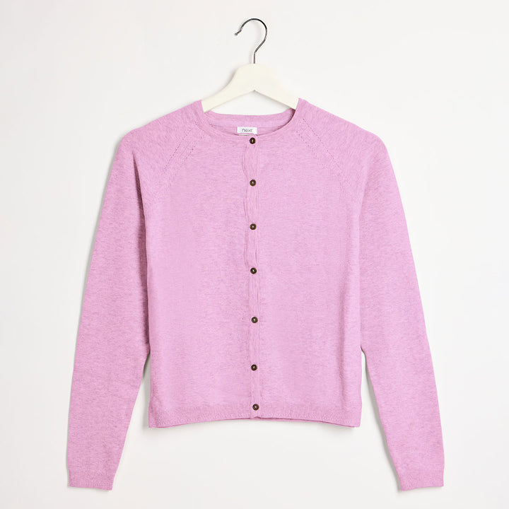 Girls Lilac Knitted Cardigan