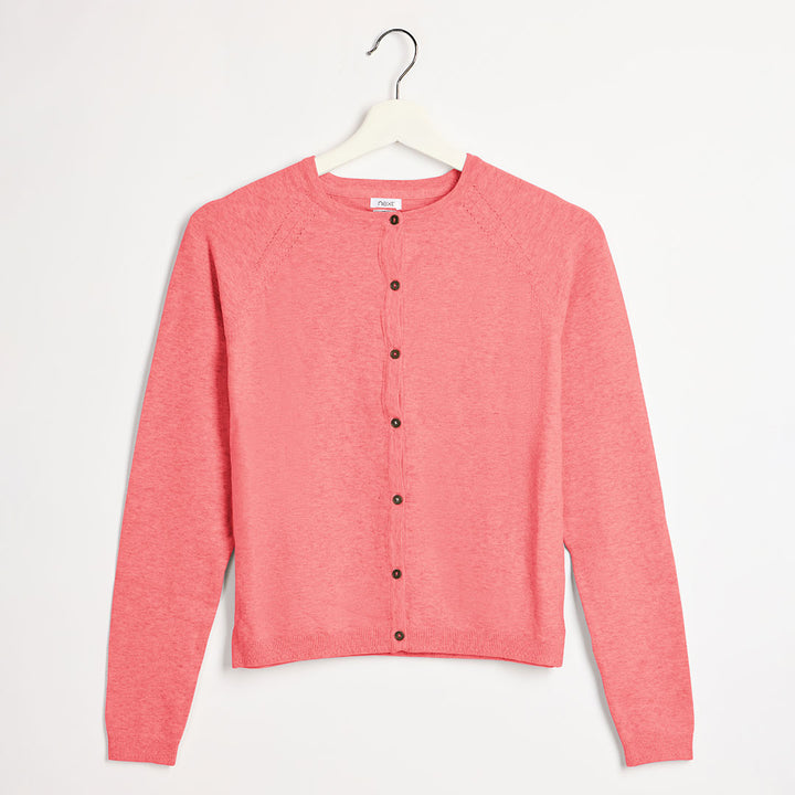 Girls Rose Pink Knitted Cardigan