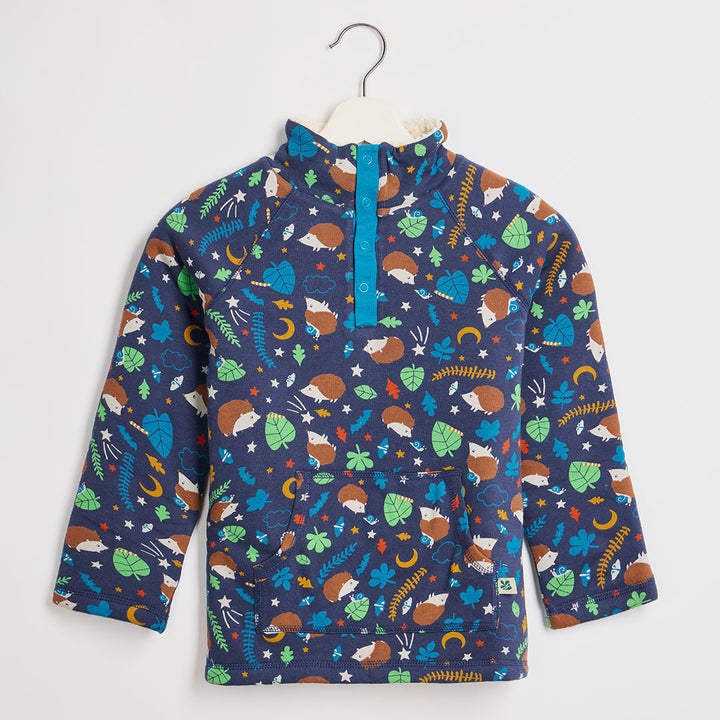 Kids Frugi 1/4 Button Fur Lined Top