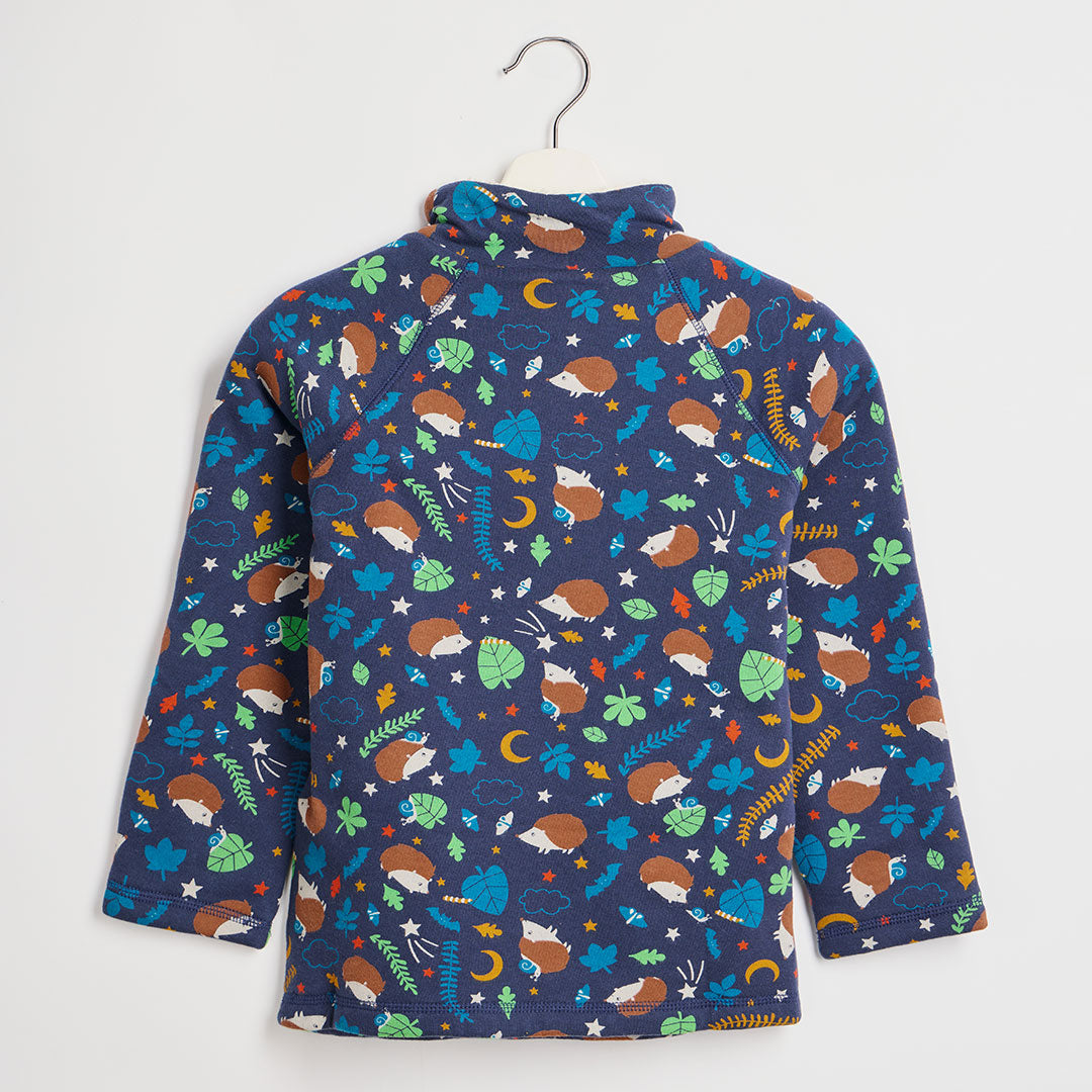 Kids Frugi 1/4 Button Fur Lined Top