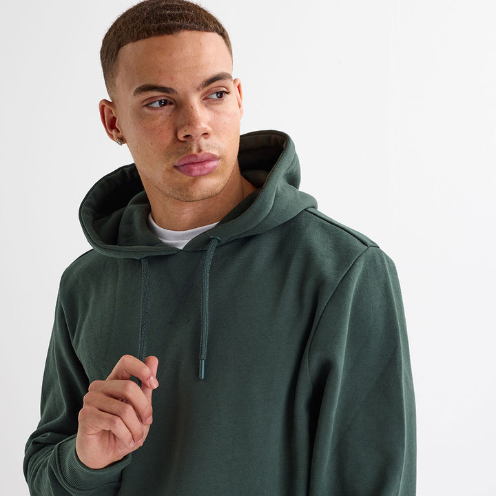 Mens Green Mock Layer Hoodie