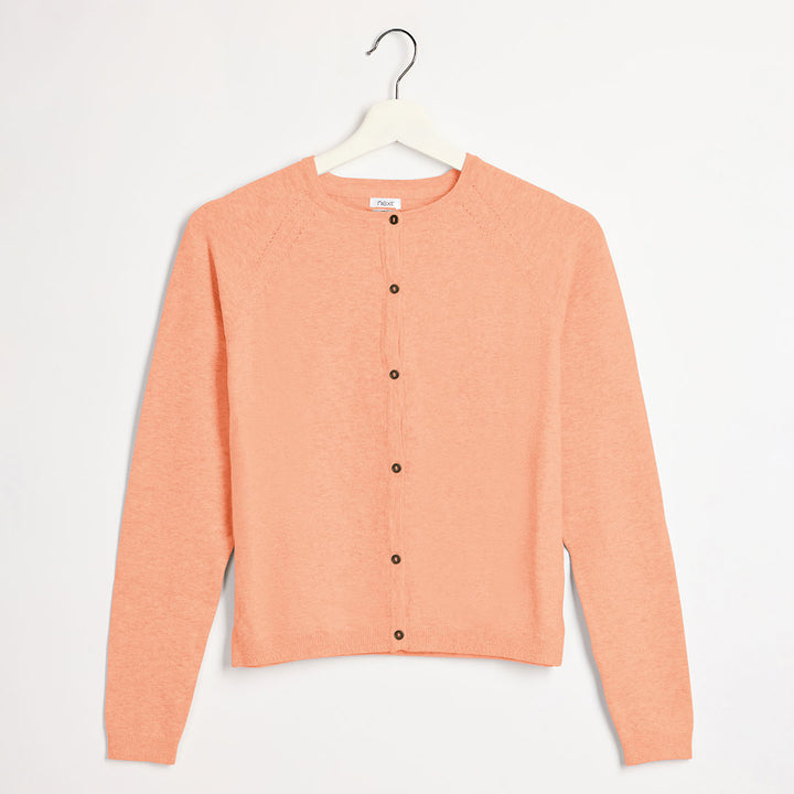 Girls Peach Knitted Cardigan