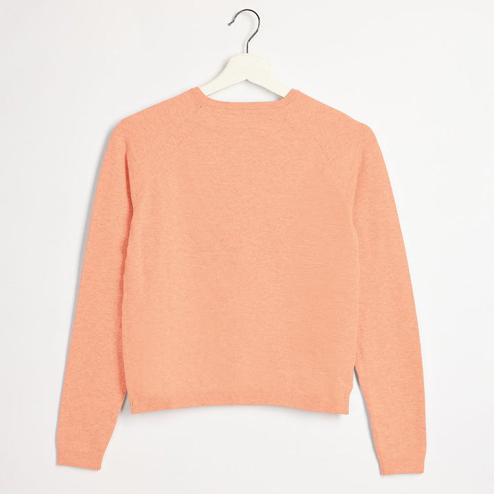 Girls Peach Knitted Cardigan