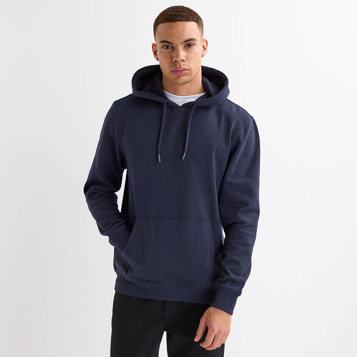 Mens Navy Mock Layer Hoodie