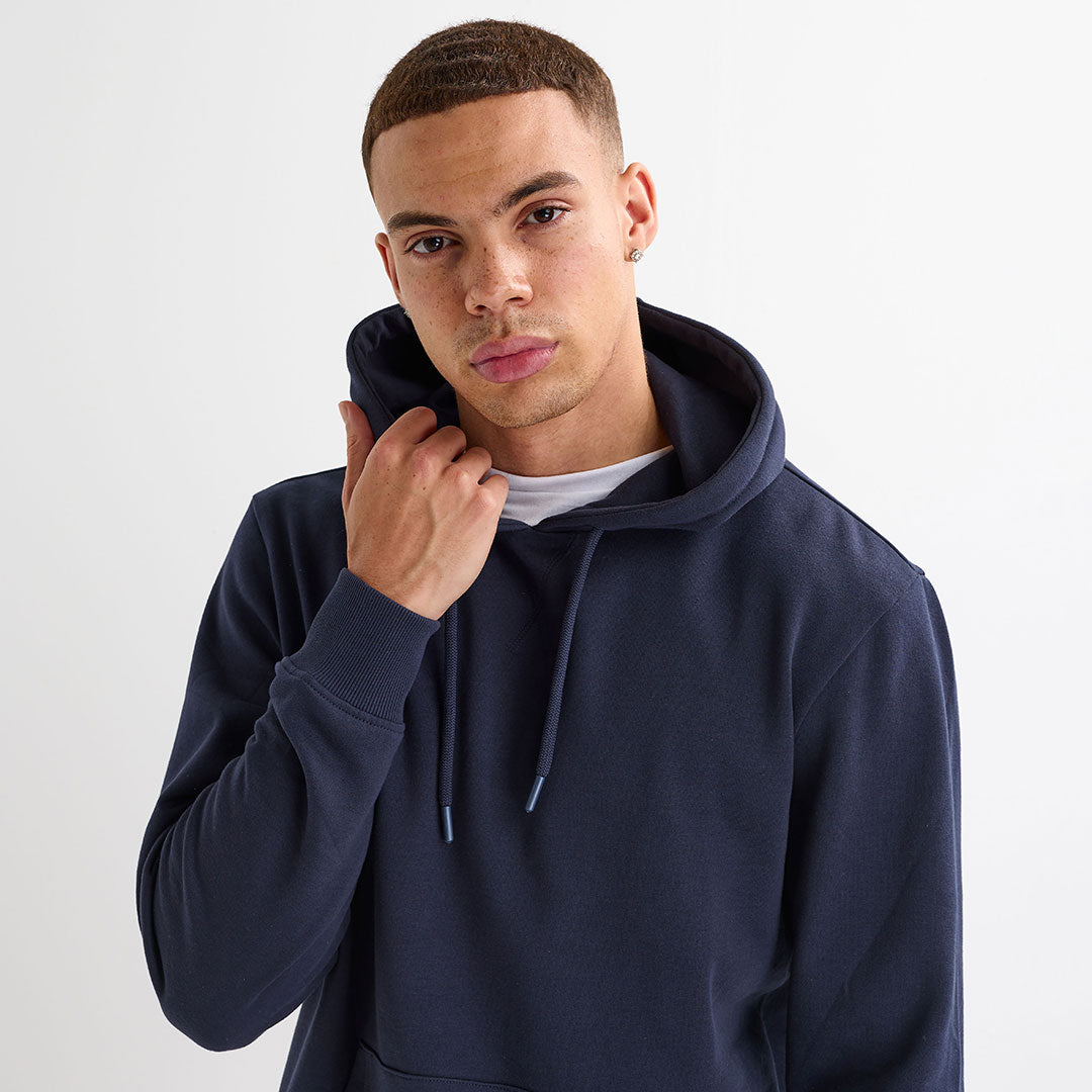 Mens Navy Mock Layer Hoodie