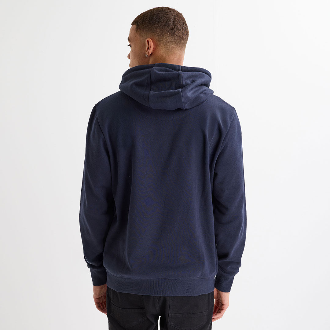 Mens Navy Mock Layer Hoodie