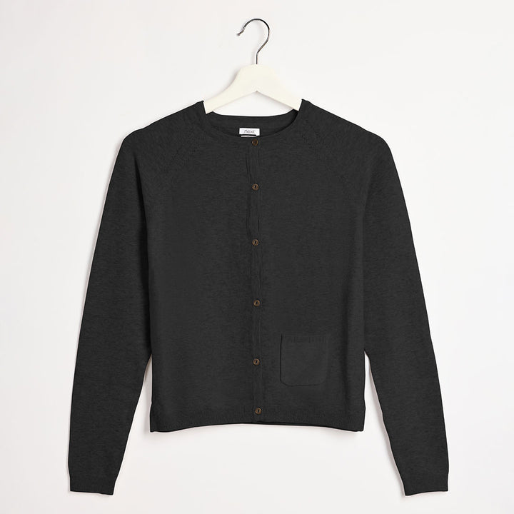 Girls Black Knitted Cardigan