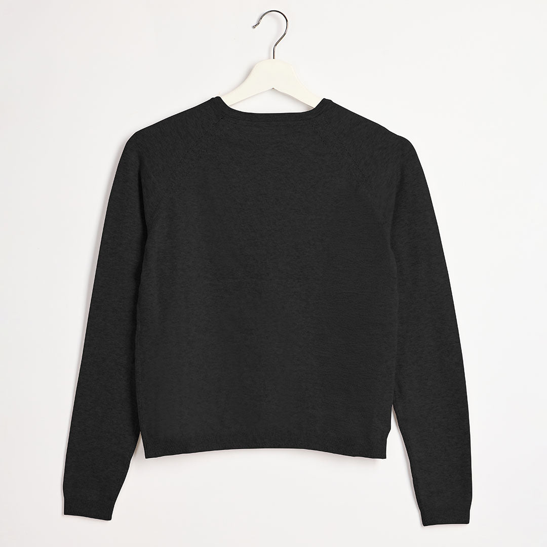 Girls Black Knitted Cardigan
