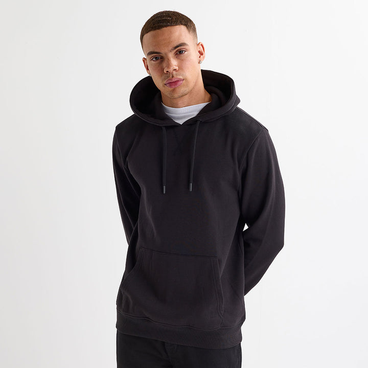 Mens Black Mock Layer Hoodie