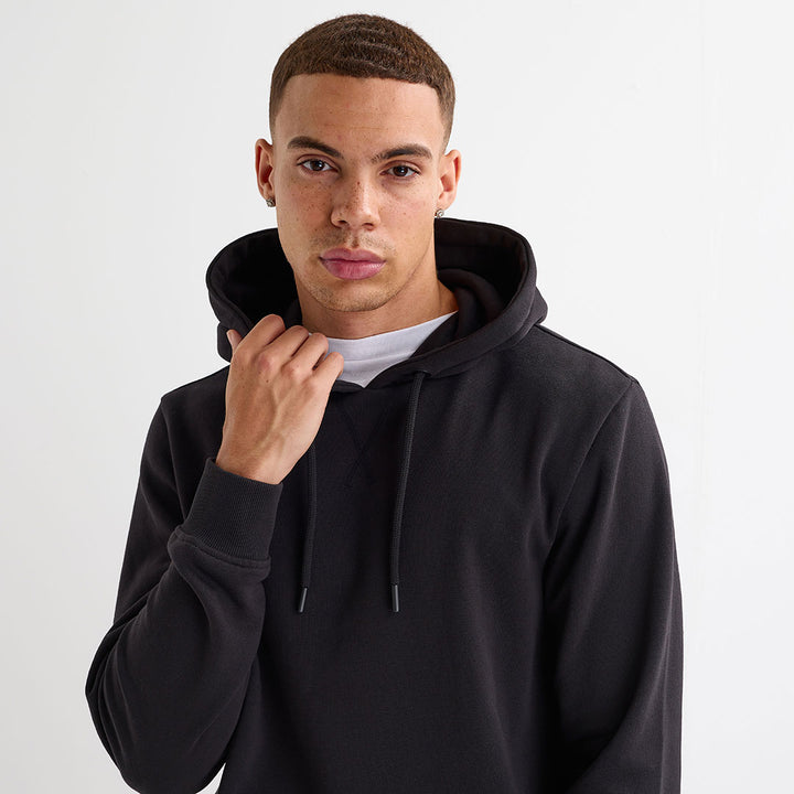 Mens Black Mock Layer Hoodie