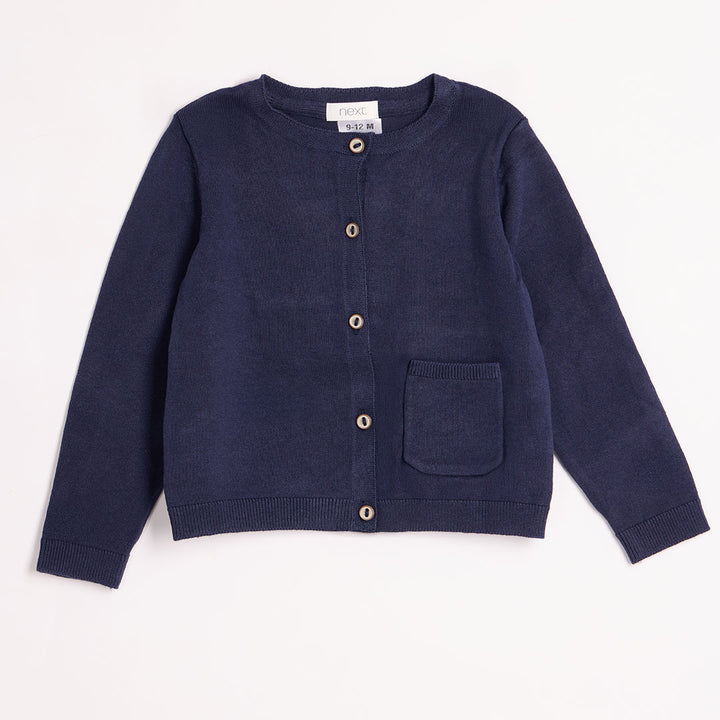 Girls Navy Knitted Cardigan