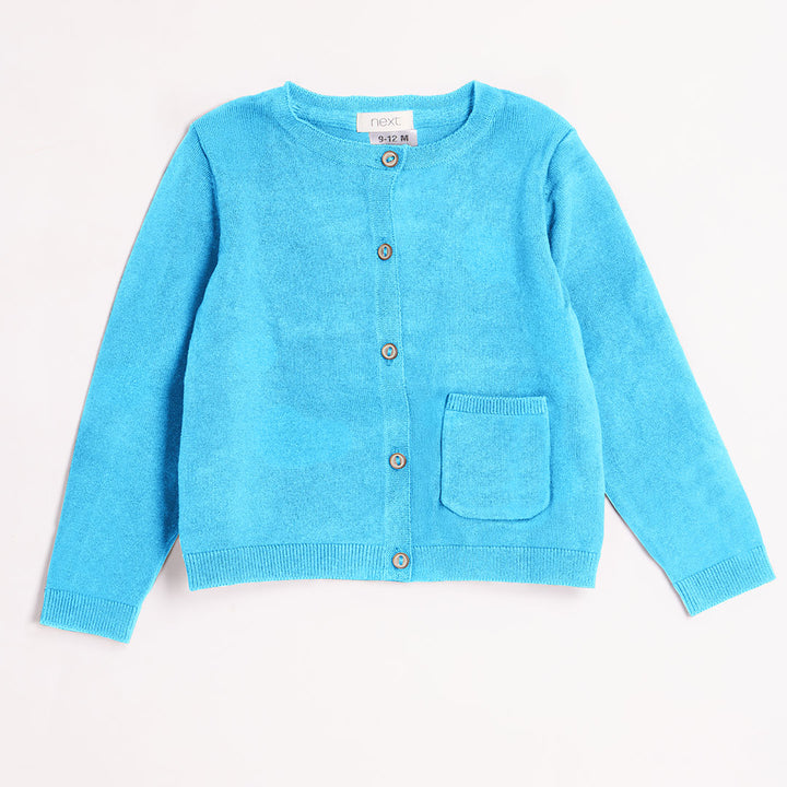 Girls Turquoise Knitted Cardigan