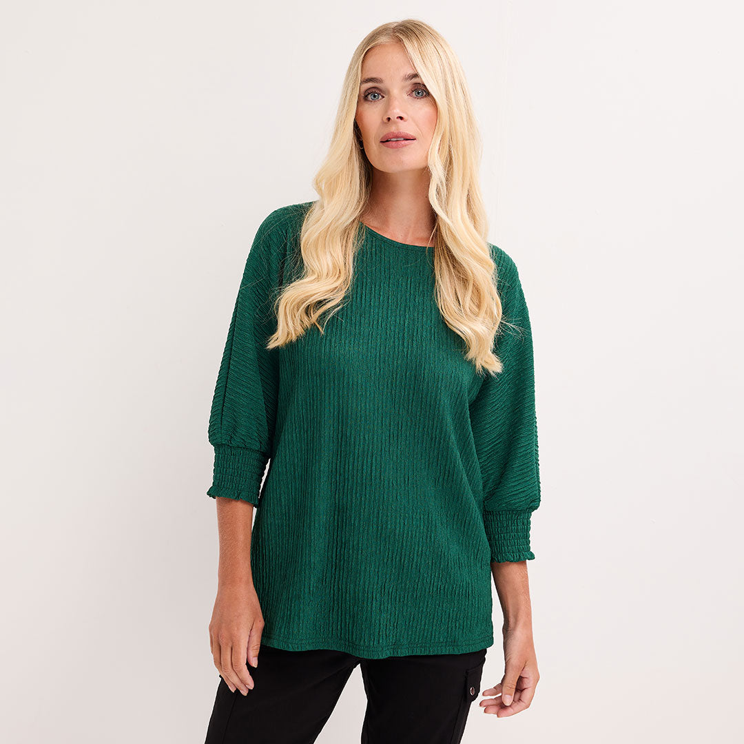 Ladies Batwing Ruched Top