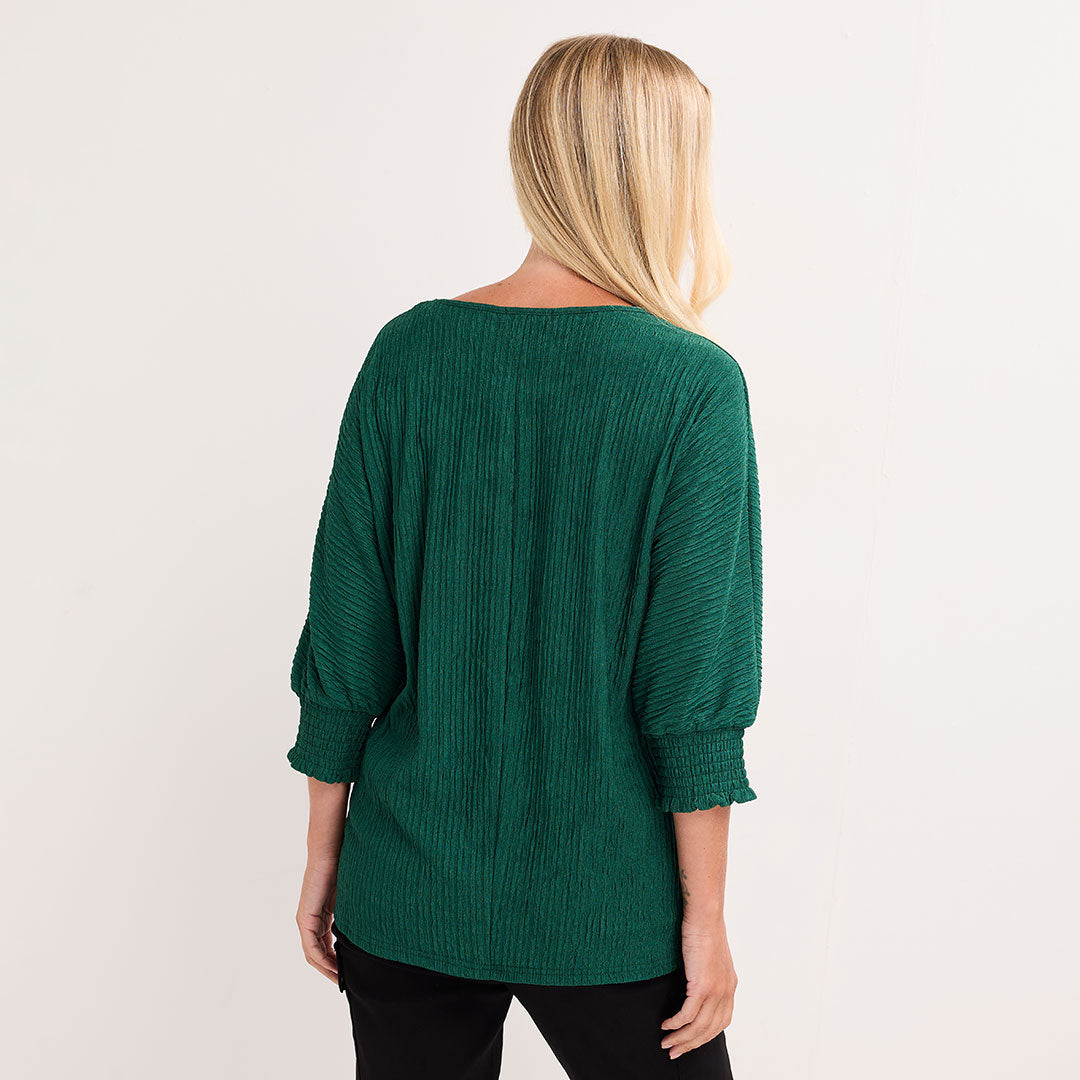 Ladies Batwing Ruched Top