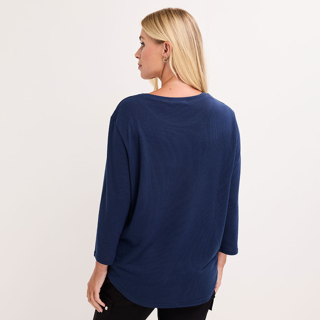 Ladies Button Hem Top
