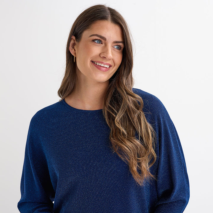 Ladies Lurex Thread Batwing Top