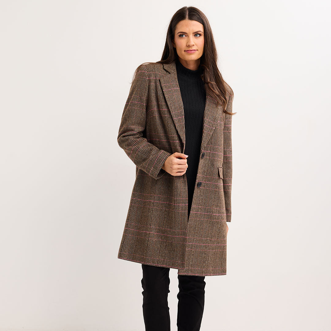 Ladies Checked Coat