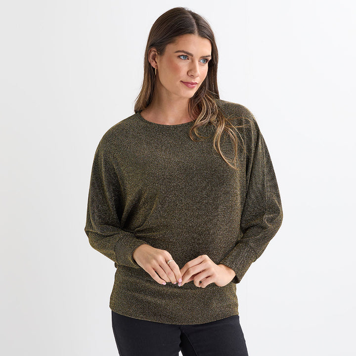 Ladies Lurex Thread Batwing Top