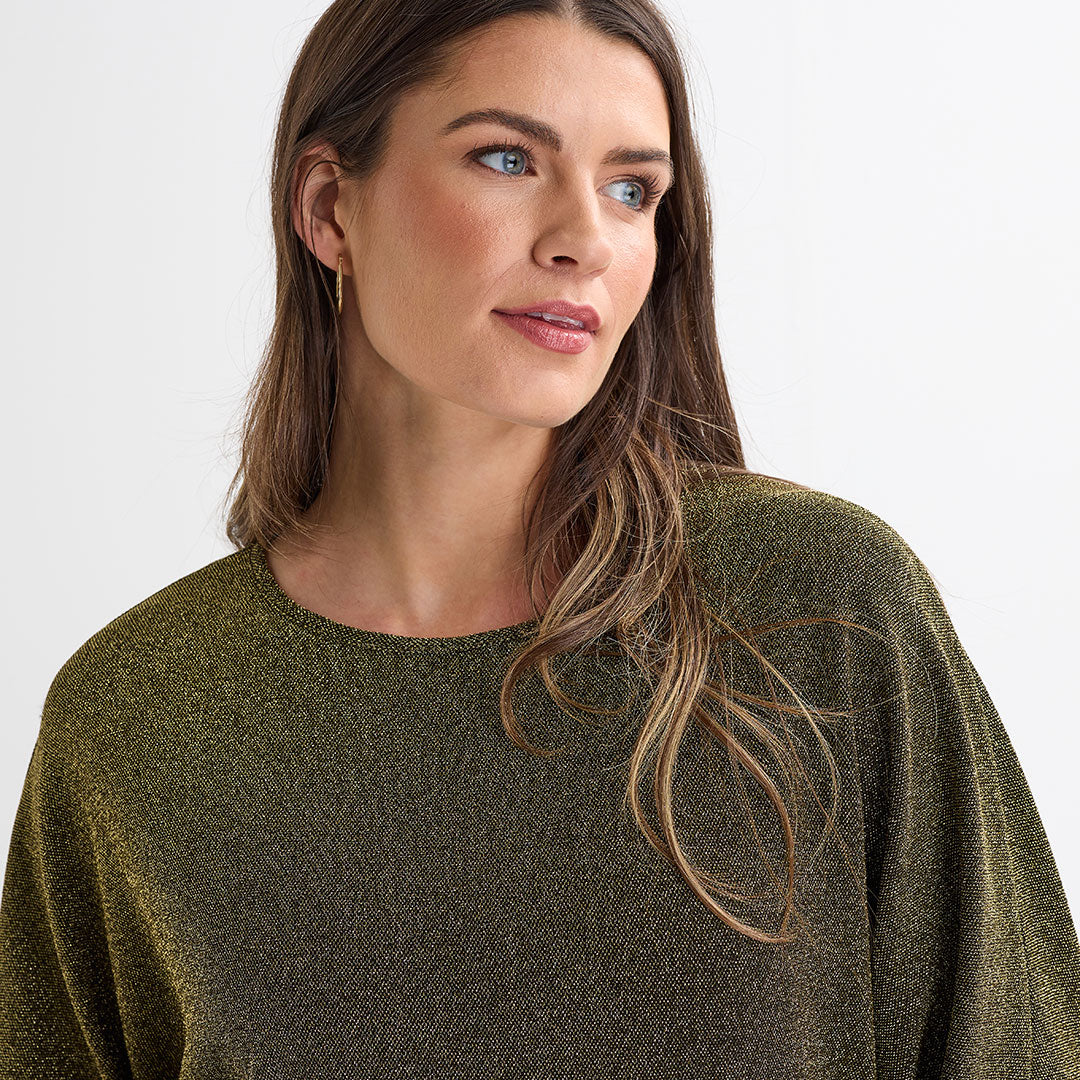 Ladies Lurex Thread Batwing Top