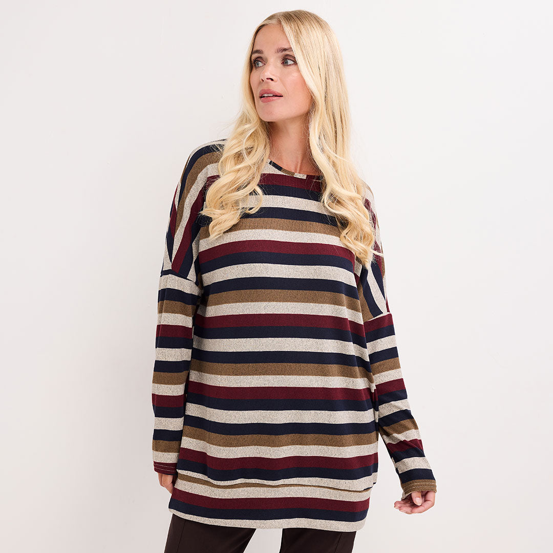 Ladies Striped Long Sleeve Top