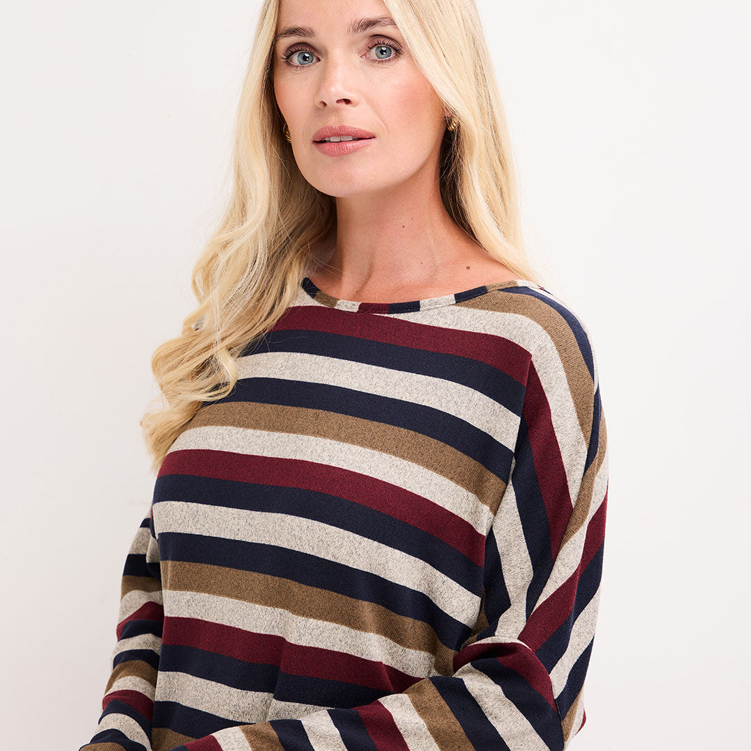 Ladies Striped Long Sleeve Top