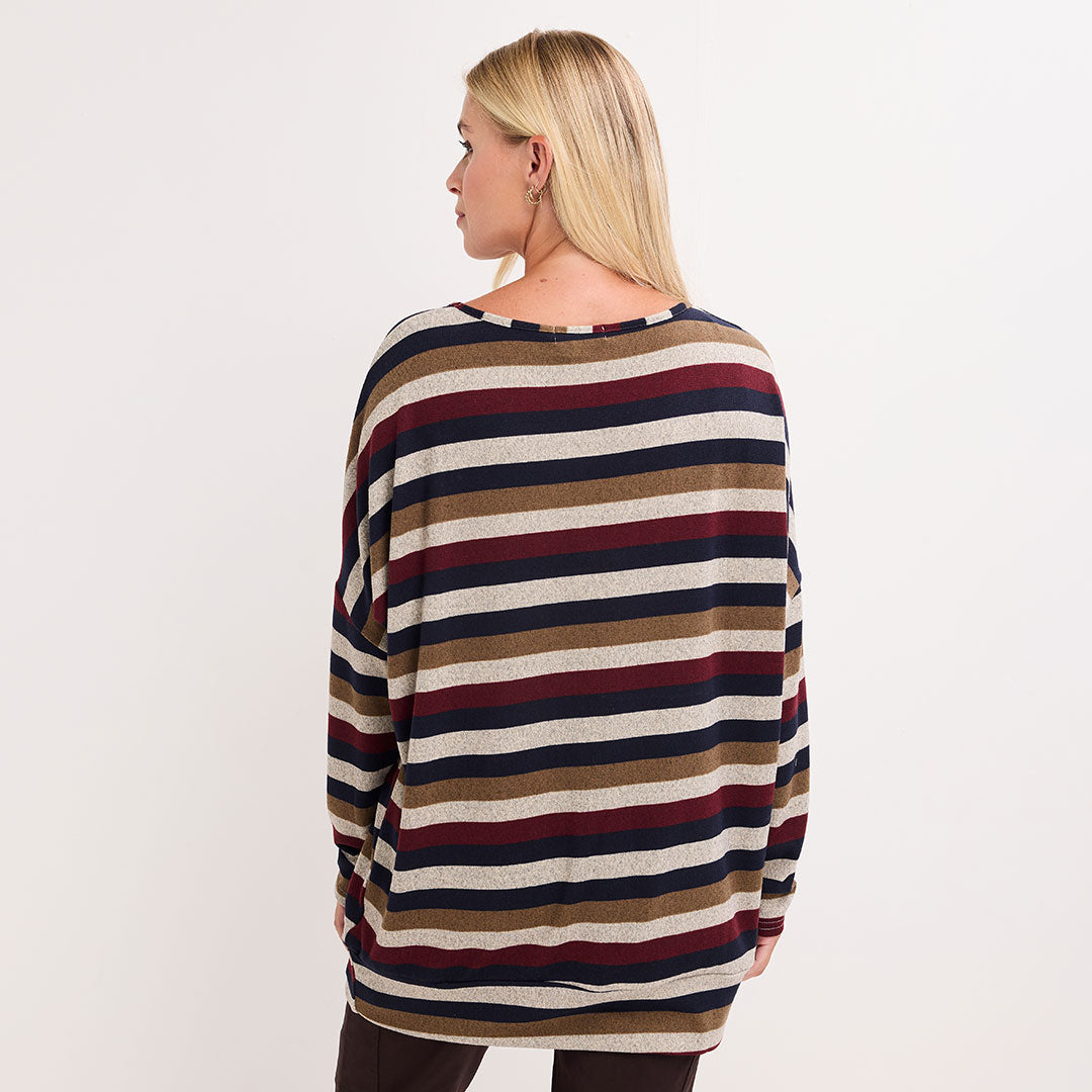 Ladies Striped Long Sleeve Top
