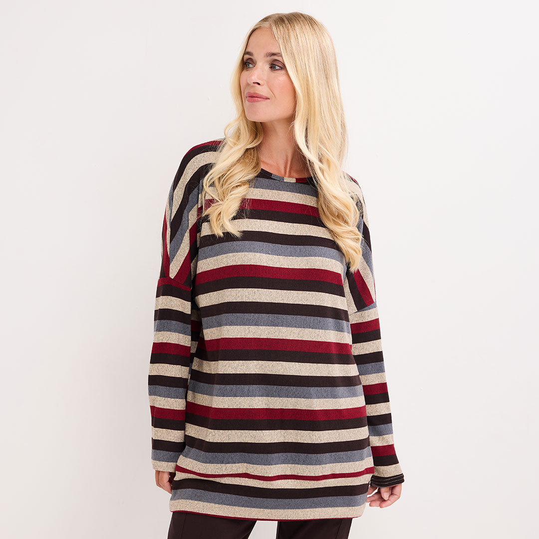 Ladies Striped Long Sleeve Top