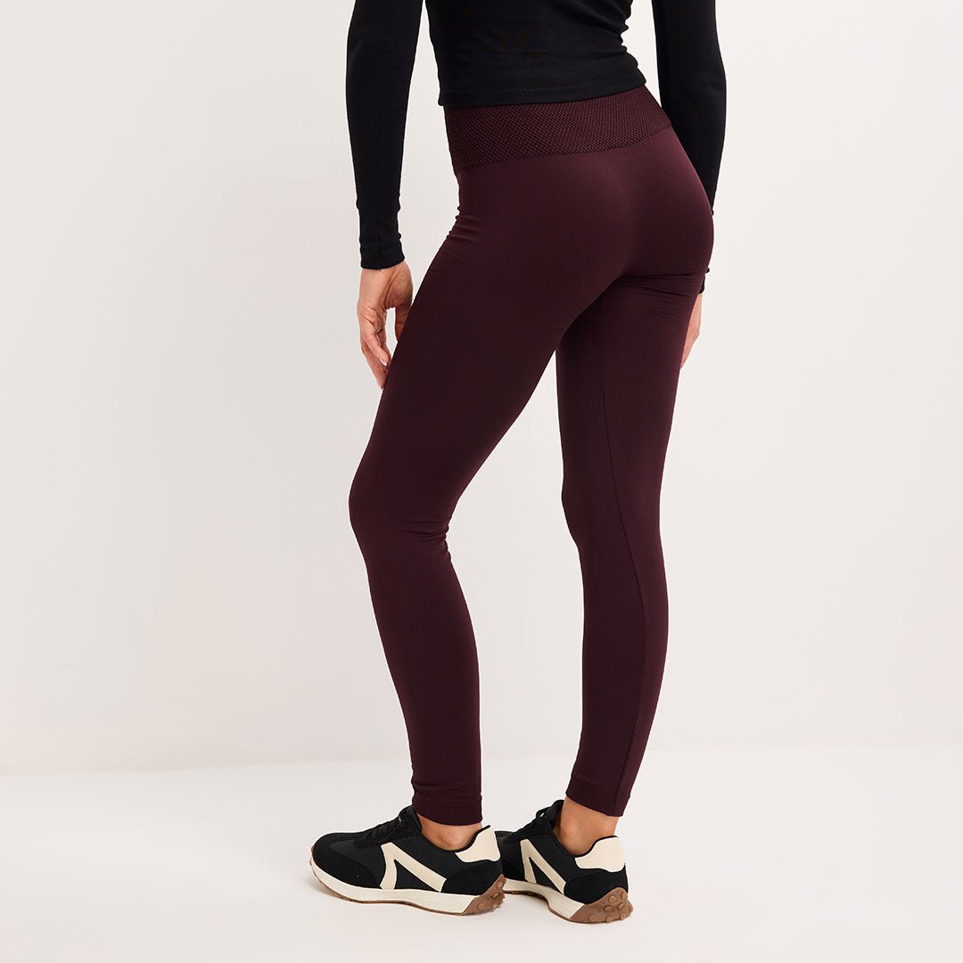 Burgundy High Waisted Fleece Lined Leggings from You Know Who's