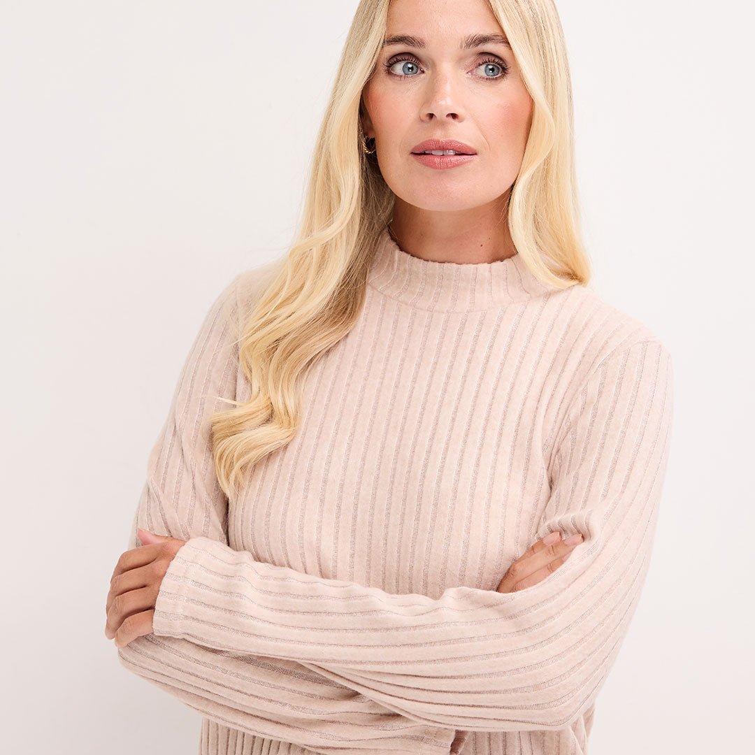 Ladies Roll Neck Ribbed Top from You Know Who's