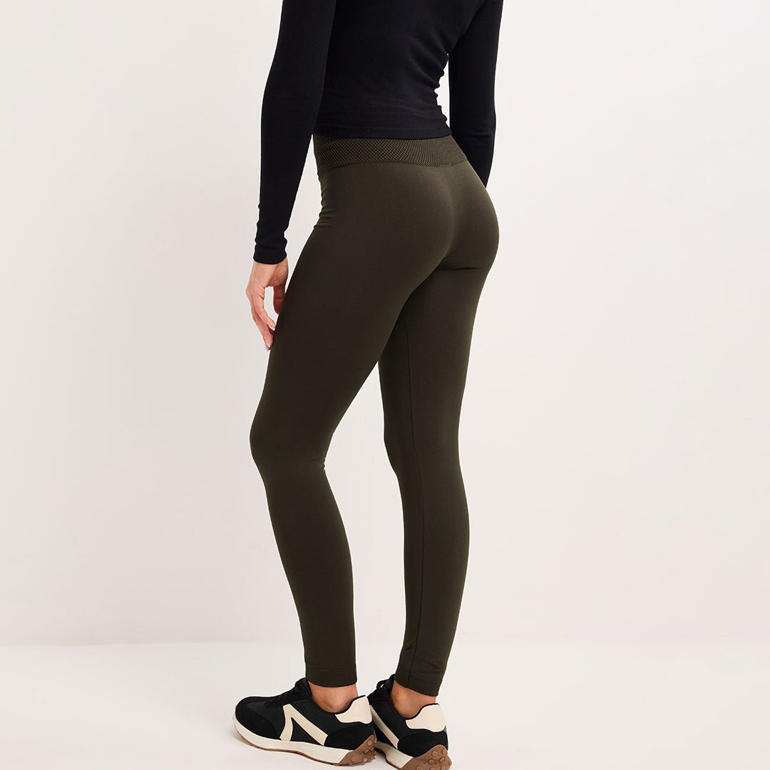 Khaki High Waisted Fleece Lined Leggings from You Know Who's