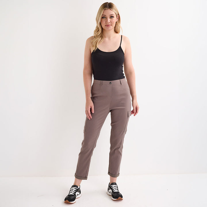 Ladies Deep Stone Bengaline Combat Trouser